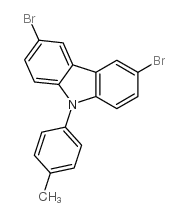 3,6-二溴-9-(对甲苯基)-9H-咔唑结构式
