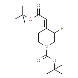 tert-butyl 4-(2-tert-butoxy-2-oxoethylidene)-3-fluoropiperidine-1-carboxylate结构式
