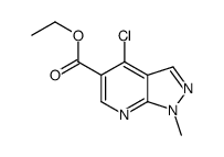 4-氯-1-甲基-1H-吡唑并[3,4-b]吡啶-5-羧酸乙酯结构式