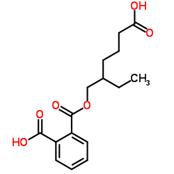 rac-单(2-乙基-5-羧基戊基)邻苯二甲酸酯结构式