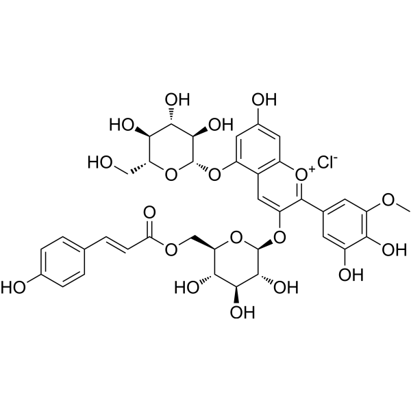 Petunidin-3-O-(6-O-p-coumaryl)-5-O-diglucoside Structure