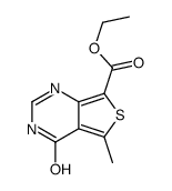 ethyl 5-methyl-4-oxo-1H-thieno[3,4-d]pyrimidine-7-carboxylate结构式