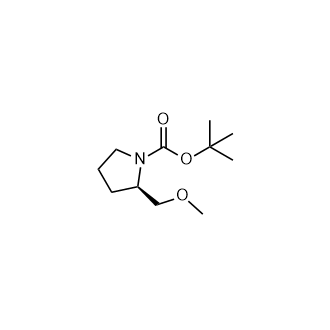 (R)-2-(甲氧基甲基)吡咯烷-1-羧酸叔丁酯结构式