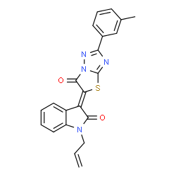 (3Z)-3-[2-(3-methylphenyl)-6-oxo[1,3]thiazolo[3,2-b][1,2,4]triazol-5(6H)-ylidene]-1-(prop-2-en-1-yl)-1,3-dihydro-2H-indol-2-one Structure