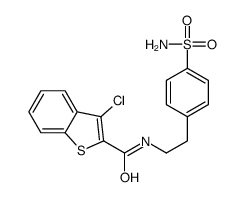 Benzo[b]thiophene-2-carboxamide, N-[2-[4-(aminosulfonyl)phenyl]ethyl]-3-chloro- (9CI) Structure