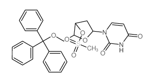 1-[4-methylsulfonyloxy-5-(trityloxymethyl)oxolan-2-yl]pyrimidine-2,4-dione structure
