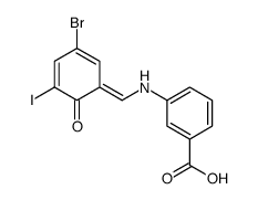 3-[(3-bromo-5-iodo-6-oxocyclohexa-2,4-dien-1-ylidene)methylamino]benzoic acid Structure