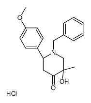 (2S,5S)-1-benzyl-5-hydroxy-2-(4-methoxyphenyl)-5-methylpiperidin-4-one,hydrochloride结构式