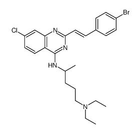 2-(4'-bromostyryl)-4-(δ-diethylamino-α-methylbutylamino)-7-chloroquinazoline Structure