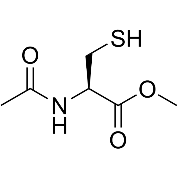 N-乙酰基-L-半胱氨酸甲酯结构式