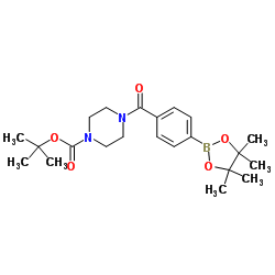 4-(4-Boc-哌嗪-1-羰基) 苯硼酸频哪酯结构式