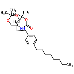N-[2,2-Dimethyl-5-[2-(4-octylphenyl)ethyl]-1,3-dioxan-5-yl]carbamic acid 1,1-dimethylethyl ester结构式