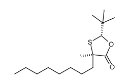 (R,R)-2-tert-butyl-4-methyl-4-octyl-[1,3]oxathiolan-5-one Structure