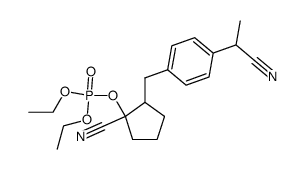 1-cyano-2-(4-(1-cyanoethyl)benzyl)cyclopentyl diethyl phosphate Structure