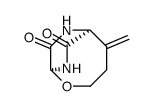 2-Oxa-7,9-diazabicyclo[4.2.2]decane-8,10-dione, 5-methylene-, (1S) Structure