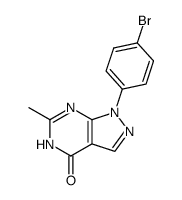 1-(4-bromo-phenyl)-6-methyl-1,5-dihydro-pyrazolo[3,4-d]pyrimidin-4-one结构式