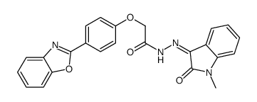 2-[4-(1,3-benzoxazol-2-yl)phenoxy]-N-[(E)-(1-methyl-2-oxoindol-3-ylidene)amino]acetamide结构式