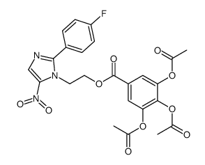 2-[2-(4-fluorophenyl)-5-nitroimidazol-1-yl]ethyl 3,4,5-triacetyloxybenzoate结构式