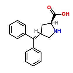 (2S,4S)-4-benzhydrylpyrrolidine-2-carboxylic acid structure