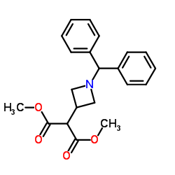 2-(1-二苯甲基氮杂啶-3-基)丙二酸二甲酯结构式