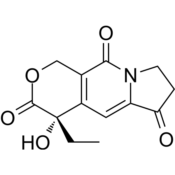 (S)-4-ethyl-4-hydroxy-7,8-dihydro-1H-pyrano[3,4-f]indolizine-3,6,10(4H)-trione Structure