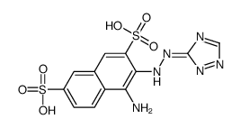 4-amino-3-[2-(1,2,4-triazol-3-ylidene)hydrazinyl]naphthalene-2,7-disulfonic acid Structure