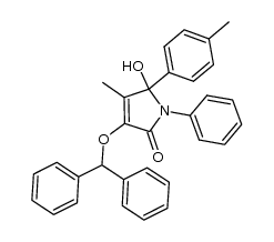 3-diphenylmethoxy-4-methyl-5-hydroxy-5-p-tolyl-1-phenyl-2,5-dihydro-2-pyrrolone结构式