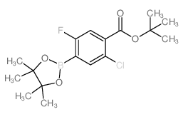 2-氯-5-氟-4-(4,4,5,5-四甲基-1,3,2-二氧硼杂环戊烷-2-基)苯甲酸叔丁酯结构式