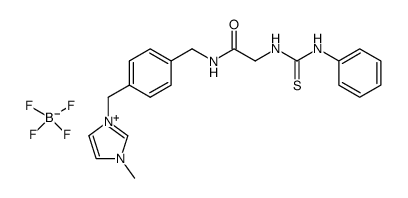 1-methyl-3-(4-((2-(3-phenylthioureido)acetamido)methyl)benzyl)-1H-imidazol-3-ium tetrafluoroborate Structure
