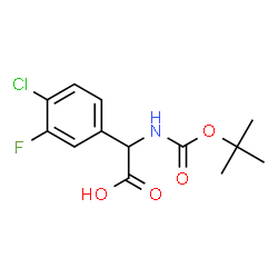 2-((叔丁氧羰基)氨基)-2-(4-氯-3-氟苯基)乙酸结构式