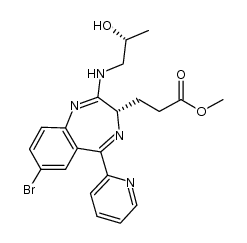 3-[(S)-7-bromo-2-oxo-5-pyridin-2-yl-2,3-dihydro-1H-1,4-benzodiazepin-3-yl]-propionic acid methyl ester结构式