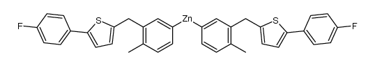 bis(3-((5-(4-fluorophenyl)thiophen-2-yl)methyl)-4-methylphenyl)zinc Structure