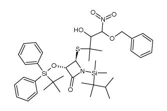 (3S,4R)-3-[(tert-Butyldiphenylsilyl)oxy]-1-[(2,3-dimethyl-2-butyl)dimethylsilyl]-4-[[4-(benzyloxy)-3-hydroxy-2-methyl-4-nitro-2-butyl]thio]-2-azetidinone结构式