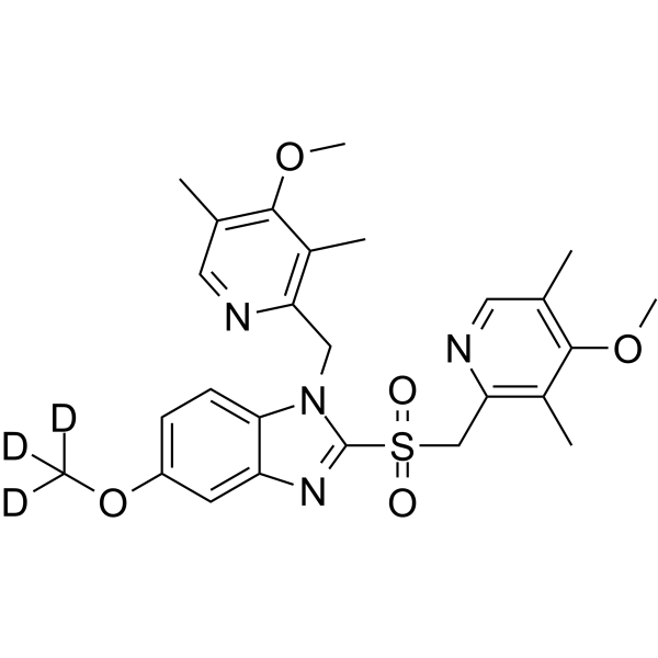 N-(4-Methoxy-3,5-dimethyl-2-pyridinyl)methyl Omeprazole-d3 Sulfone Structure