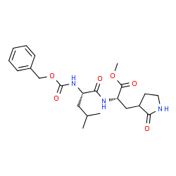 L-Alanine, N-[(phenylmethoxy)carbonyl]-L-leucyl-3-(2-oxo-3-pyrrolidinyl)-, methyl ester Structure