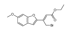 ethyl 4-bromo-3-(6-methoxybenzofuran-2-yl)but-2-enoate结构式