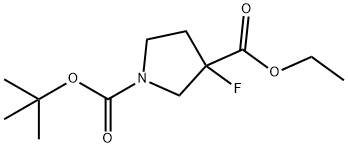 3-叔丁基3-乙基-3-氟吡咯烷-1,3-二羧酸酯结构式