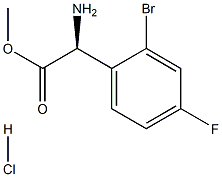 (S)-2-氨基-2-(2-溴-4-氟苯基)乙酸甲酯盐酸盐结构式