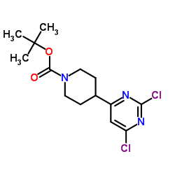 4-(2,6-二氯嘧啶-4-基)哌啶-1-羧酸叔丁酯结构式