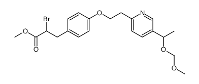 methyl 2-bromo-3-(4-(2-(5-(1-memthoxymethoxyethyl)-2-pyridyl)ethoxy)phenyl)propionate结构式