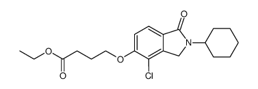 4-(4-Chloro-2-cyclohexyl-1-oxo-2,3-dihydro-1H-isoindol-5-yloxy)-butyric acid ethyl ester Structure