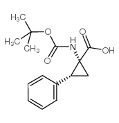 (1r,2r)-n-boc-1-amino-2-phenylcyclopropanecarboxylic acid Structure