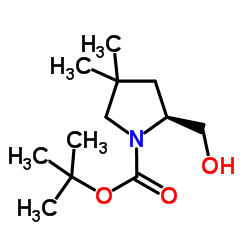 1-Pyrrolidinecarboxylic acid, 2-(hydroxyMethyl)-4,4-dimethyl-, 1,1-dimethylethyl ester, (2S)- Structure