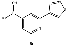 2-Bromo-6-(3-thienyl)pyridine-4-boronic acid Structure