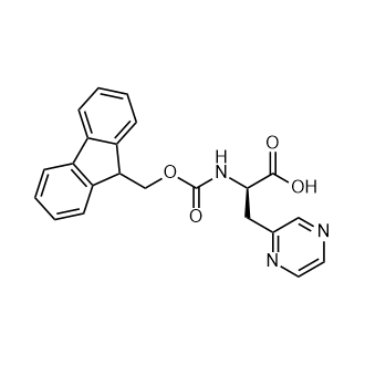 (R)-2-(((((9H-荧光素-9-基)甲氧基)羰)胺基)-3-(吡嗪-2-基)丙酸结构式