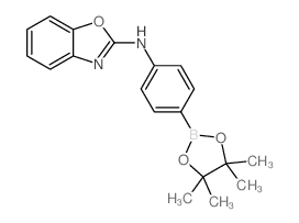 N-(4-(4,4,5,5-四甲基-1,3,2-二氧硼杂环戊烷-2-基)苯基)苯并[d]恶唑-2-胺结构式