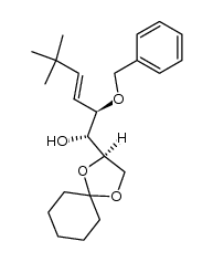(1R,2R,E)-2-(benzyloxy)-5,5-dimethyl-1-((R)-1,4-dioxaspiro[4.5]decan-2-yl)hex-3-en-1-ol结构式