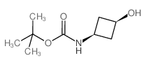 (顺式-3-羟基环丁基)氨基甲酸叔丁酯结构式
