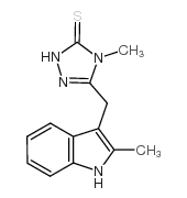 4-甲基-5-(2-甲基-1H-吲哚-3-甲基)-2,4-二氢-[1,2,4]噻唑-3-硫酮结构式