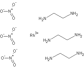 三(乙烯二胺)硝酸铑(III)结构式